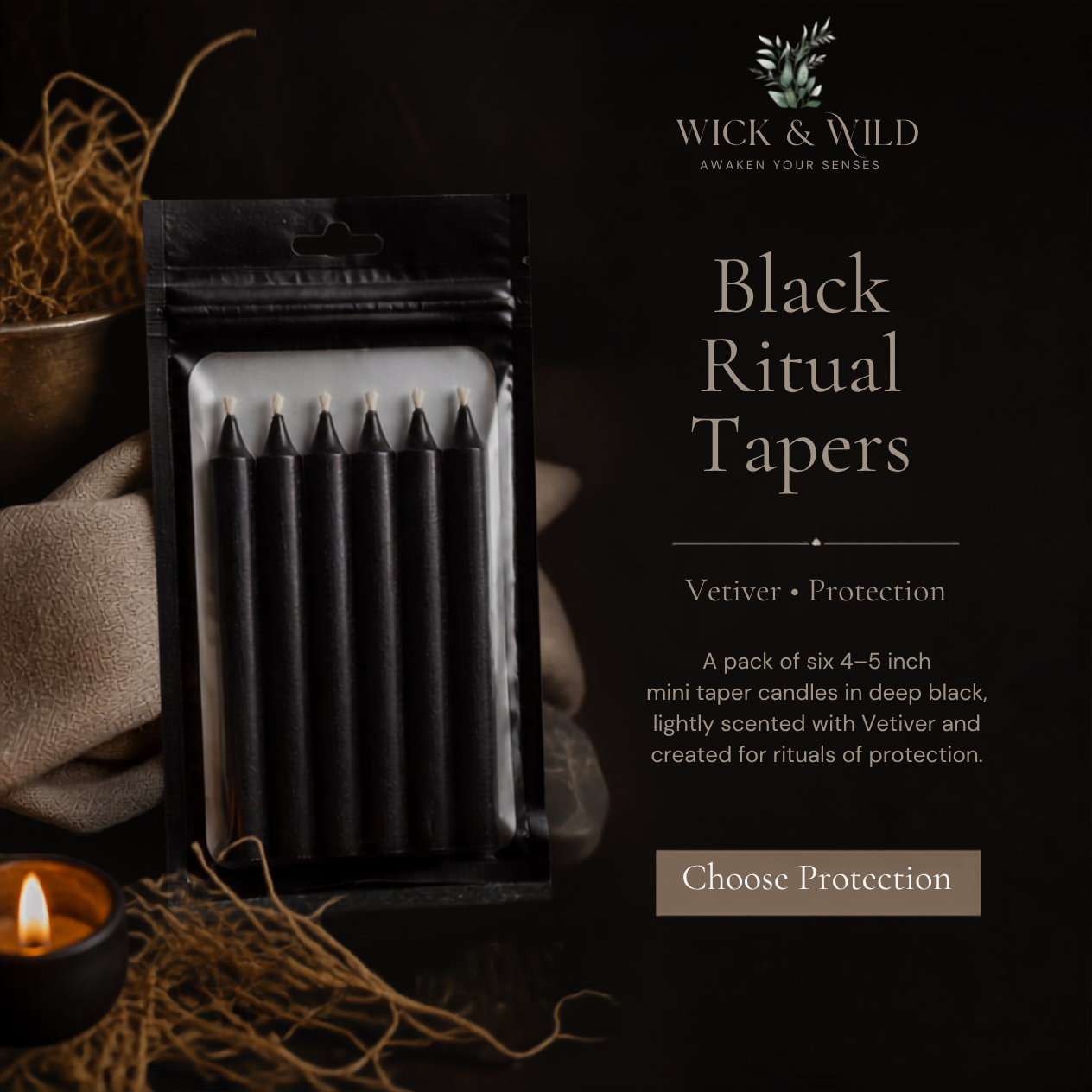 Protection Vetiver Ritual Candles - Protection